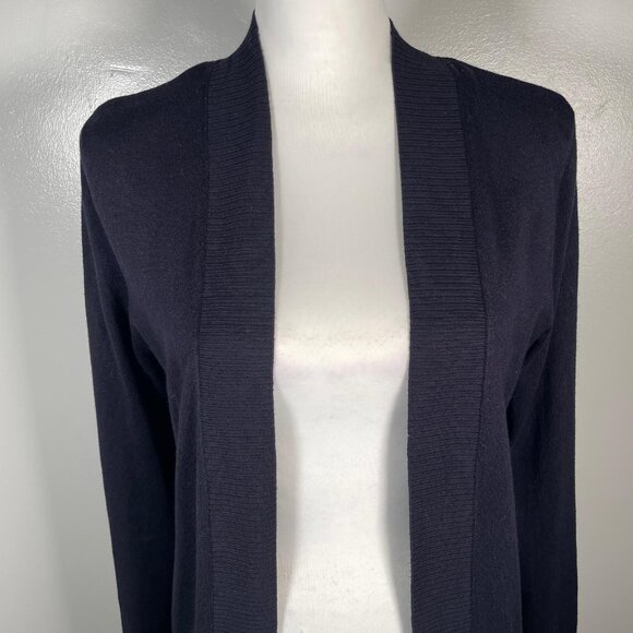 Premise Studio Black Shawl Neck Open Front Soft Knit Long Sleeve Cardigan S - Picture 3 of 13